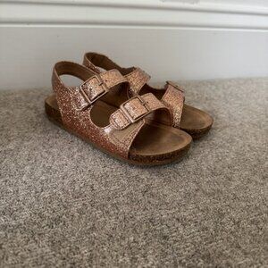 Cat & Jack Rose Gold Glitter Buckle Sandals